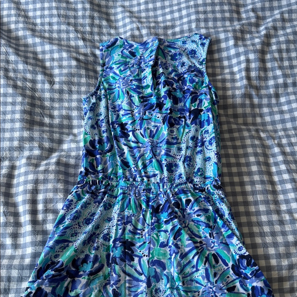 Lilly Pulitzer Vibrant Blue and Green Romper - Picture 5 of 5